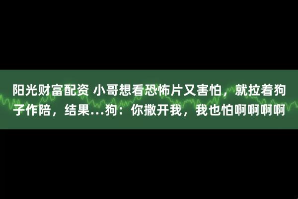 阳光财富配资 小哥想看恐怖片又害怕，就拉着狗子作陪，结果…狗：你撒开我，我也怕啊啊啊啊