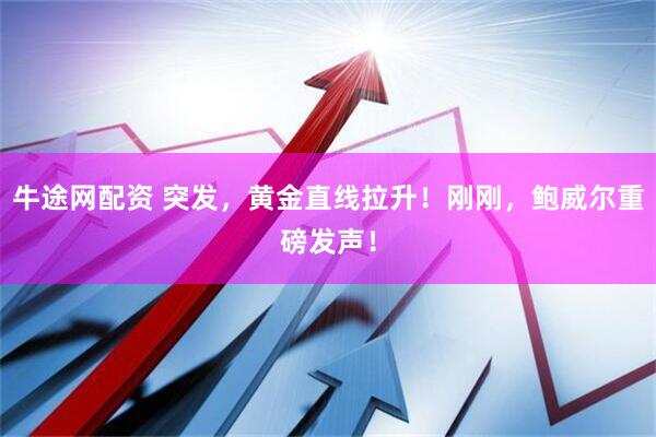 牛途网配资 突发，黄金直线拉升！刚刚，鲍威尔重磅发声！
